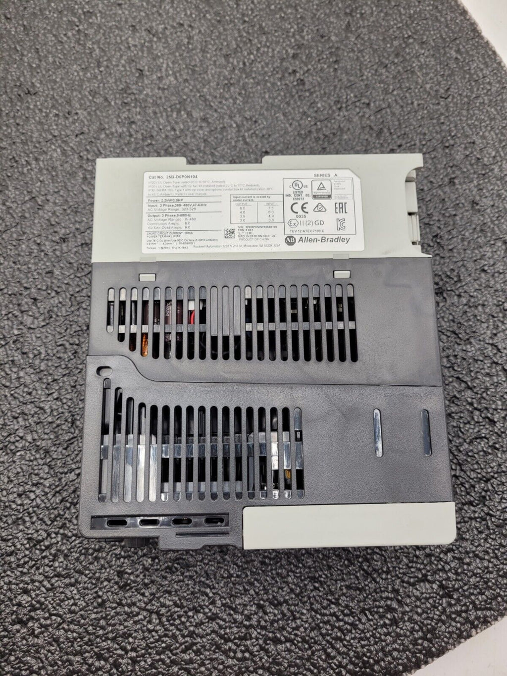 Allen Bradley 25B-D6P0N104 /A PowerFlex 525 EtherNet AC Drive 480V 6A 3HP 2.2kW