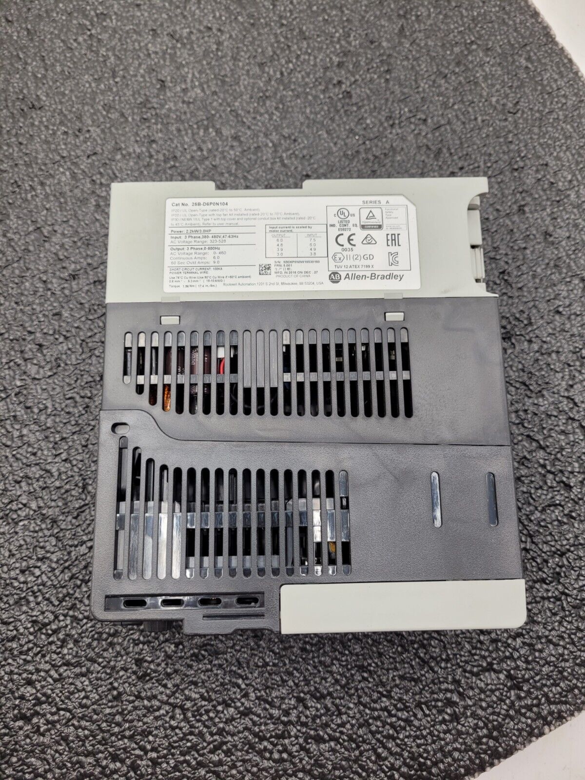 Allen Bradley 25B-D6P0N104 /A PowerFlex 525 EtherNet AC Drive 480V 6A 3HP 2.2kW