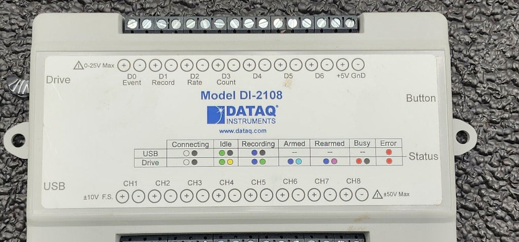 DATAQ Instruments DI-2108 Data Acquisition Kit w/ cable, power on tested