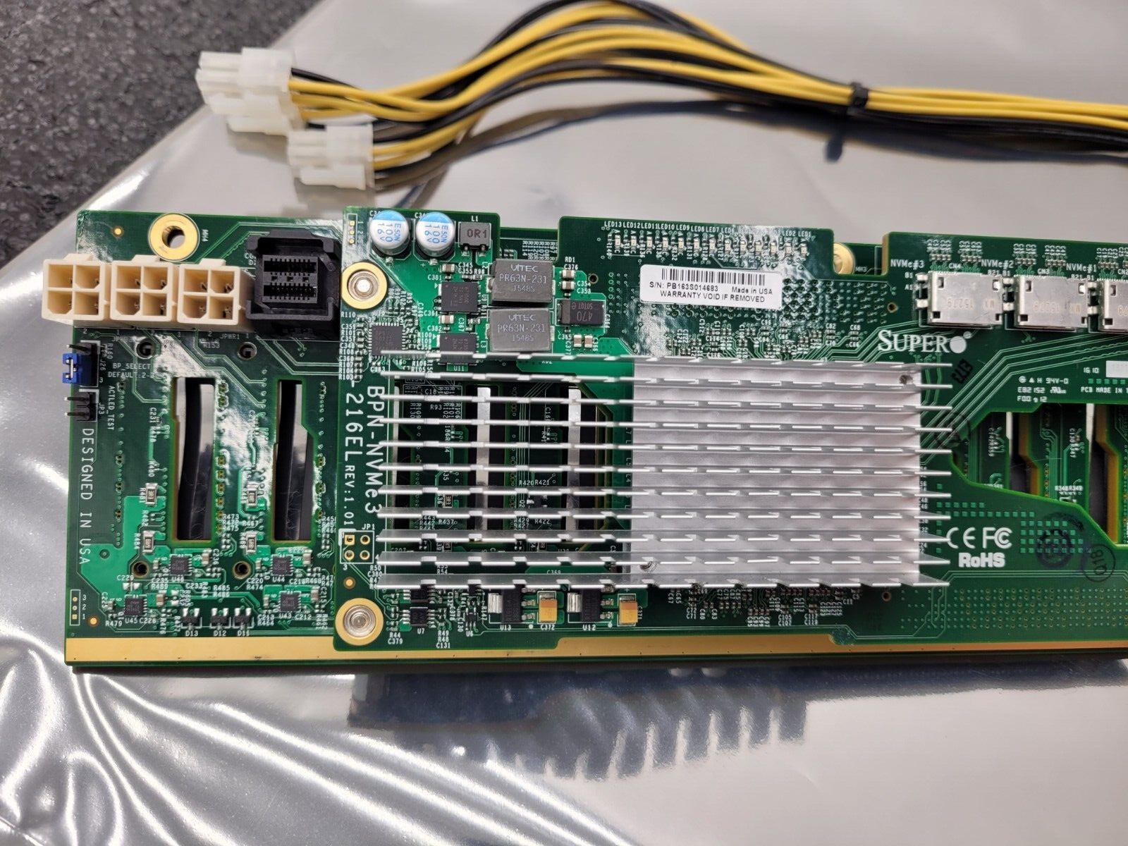 Supermicro BPN-NVME3-216EB / 2x BPN-NVME3-216EL NVME 24 Drive NVMe 2U Backplane