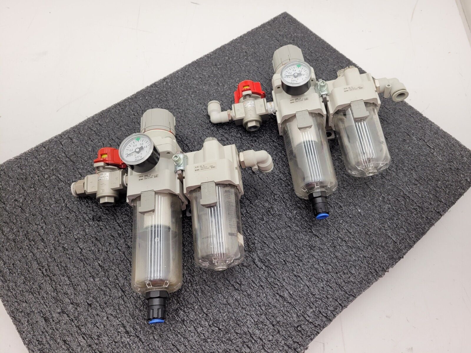 Lot of 2x SMC Filter Regulator Shutoff Vent Valve VHS30-03 AW40-03DG-A AL40-03-A