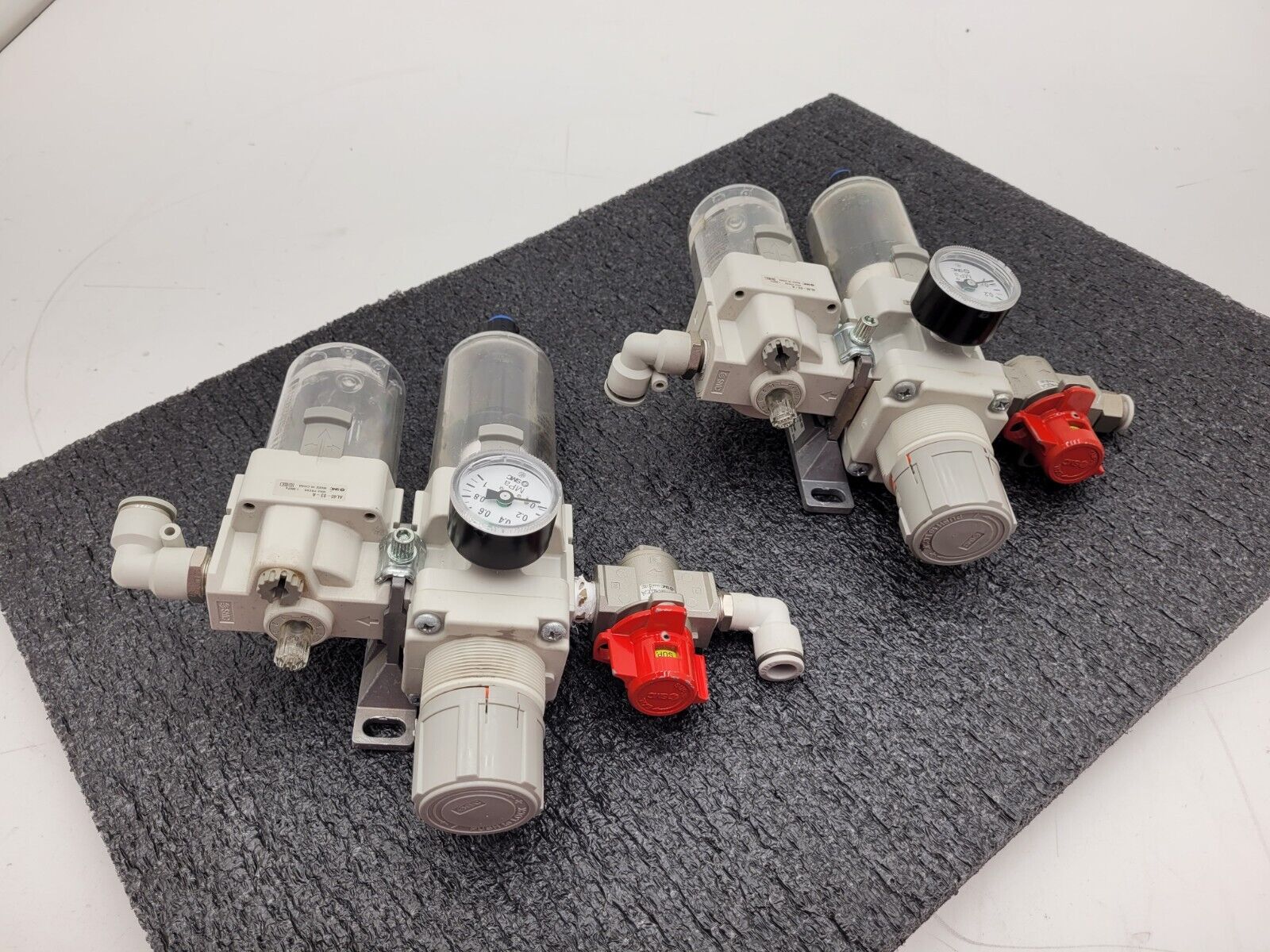 Lot of 2x SMC Filter Regulator Shutoff Vent Valve VHS30-03 AW40-03DG-A AL40-03-A