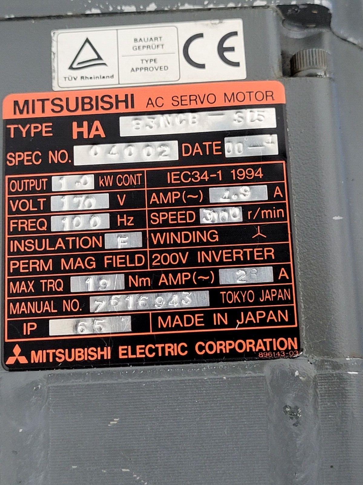 Mitsubishi HA-83NCB-SD5 AC Servo Motor 1Kw w/ Encoder Citizen E-32 Unit 4