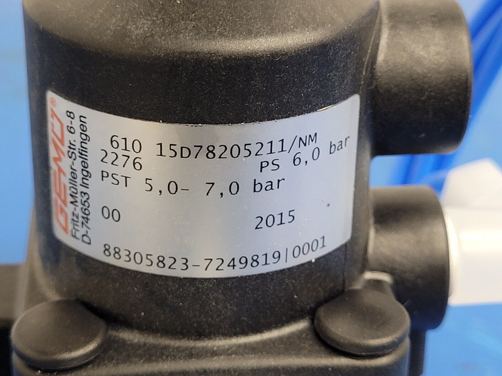 Gemu Typ 610 Diaphragm Valve Pneumatic Actuated DN 15 4-7bar PTFE