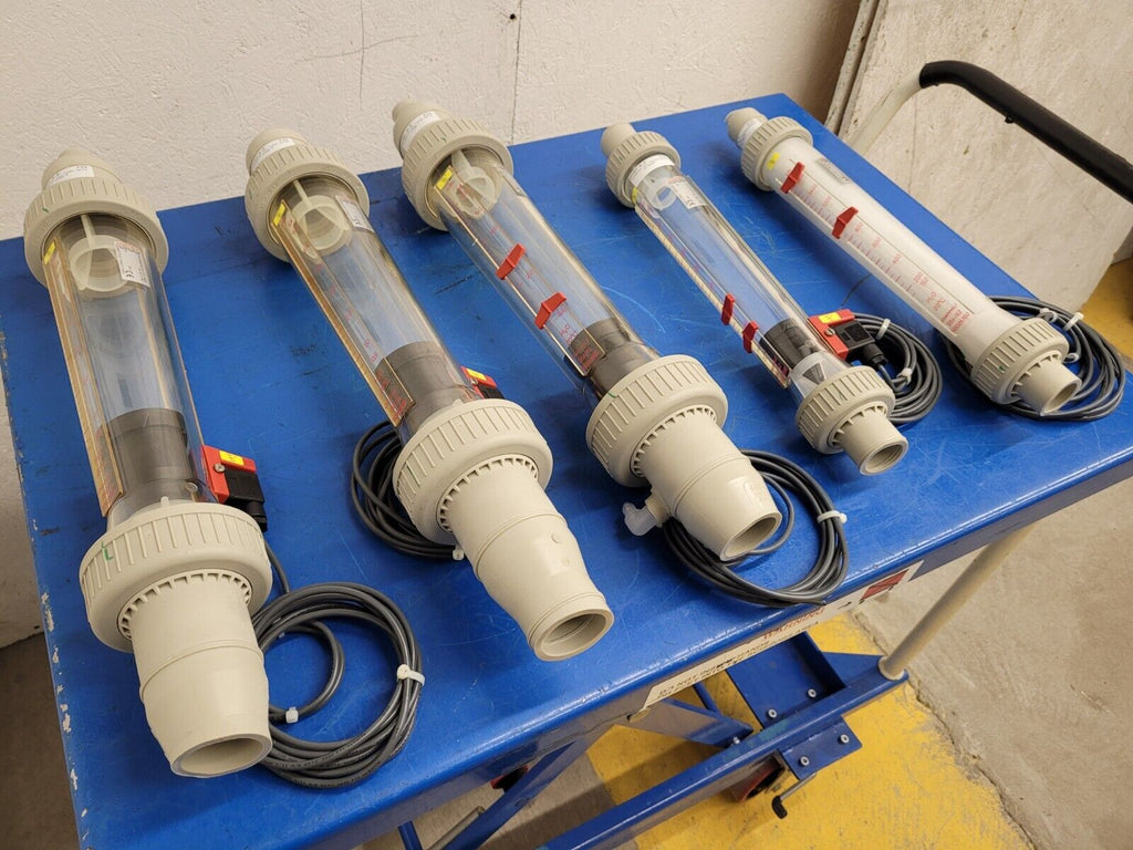 Lot of 5x GEMU 815 R50 Plastic Variable Area Flow Meter Liquids Gases w/ sensors