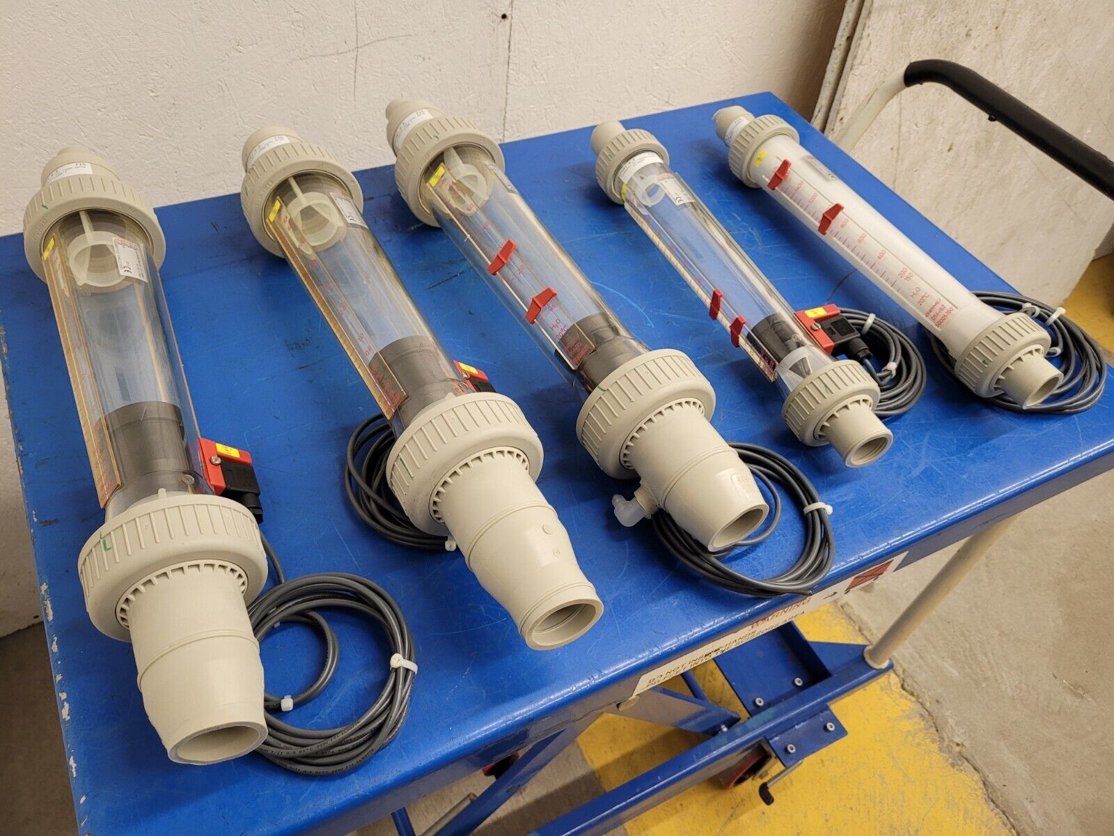 Lot of 5x GEMU 815 R50 Plastic Variable Area Flow Meter Liquids Gases w/ sensors