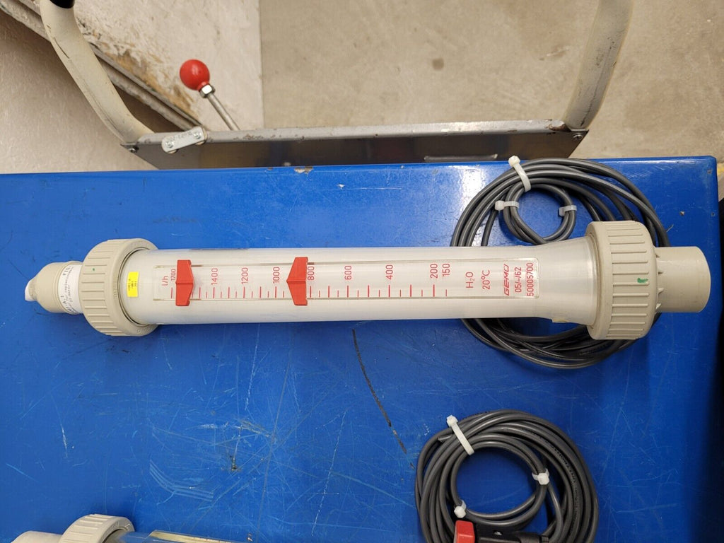 Lot of 5x GEMU 815 R50 Plastic Variable Area Flow Meter Liquids Gases w/ sensors