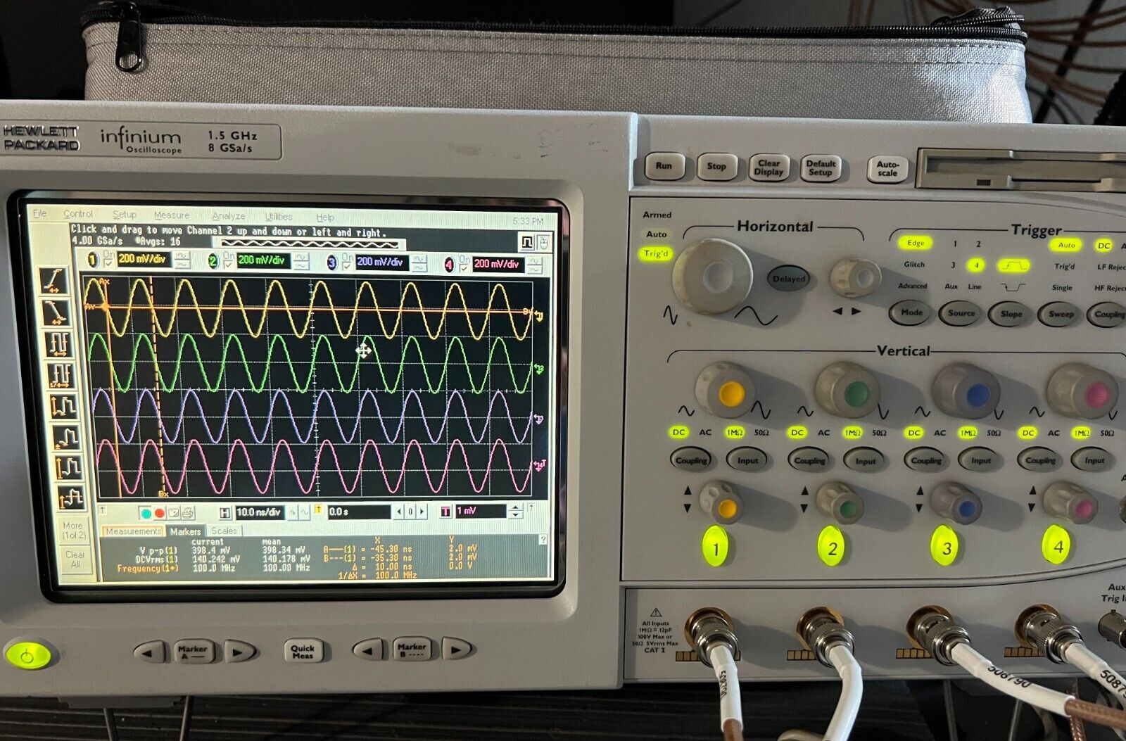 Agilent HP 54845A 4CH 1.5GHz 8 GSa/s Infiniium Infinium Digital Oscilloscope DSO