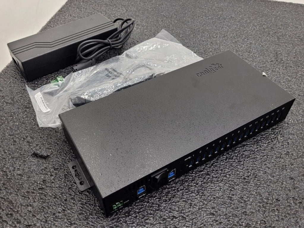 COOLGEAR USB3-16U1 16 PORT USB 3.2 GEN 1 HUB & ESD SURGE PROTECTION COOL GEAR