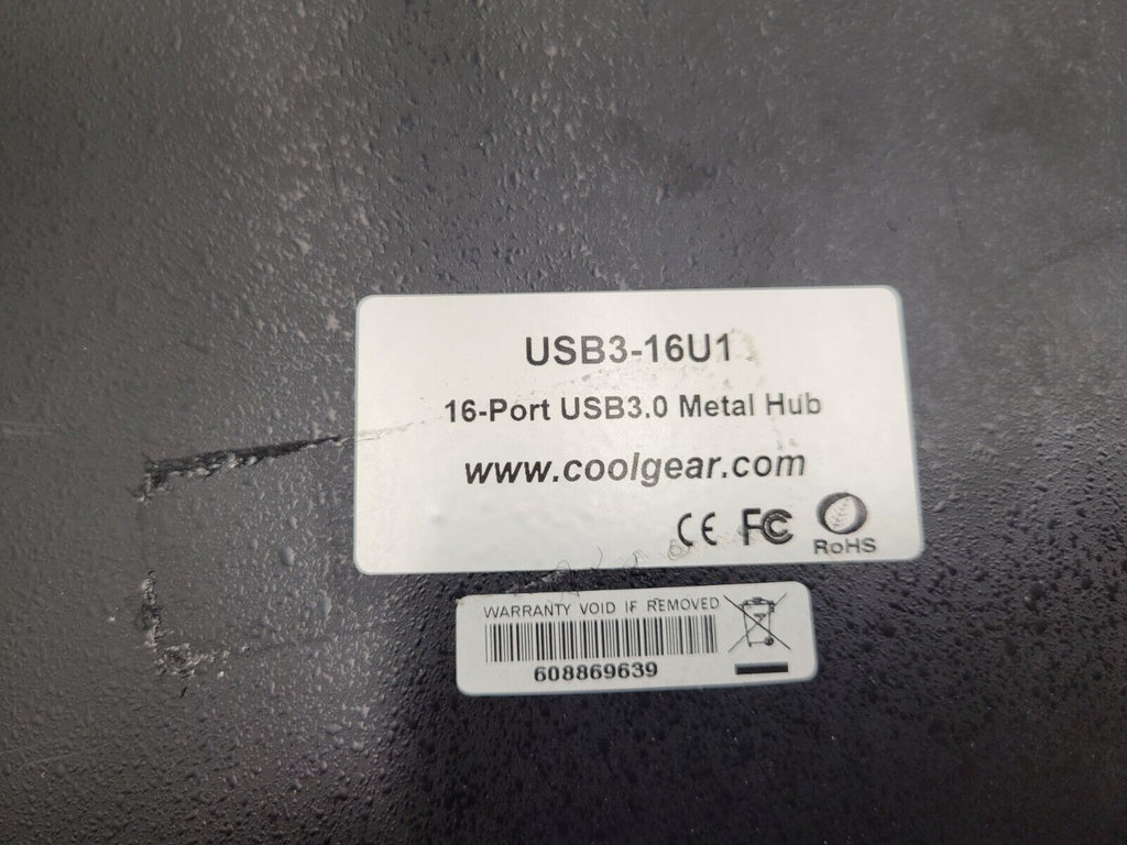 COOLGEAR USB3-16U1 16 PORT USB 3.2 GEN 1 HUB & ESD SURGE PROTECTION COOL GEAR