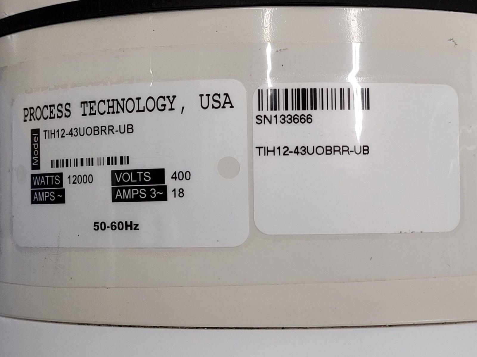 Process Technology Fluoropolymer In-Line Chemical Heater 12000W 12Kw 400V 3PH