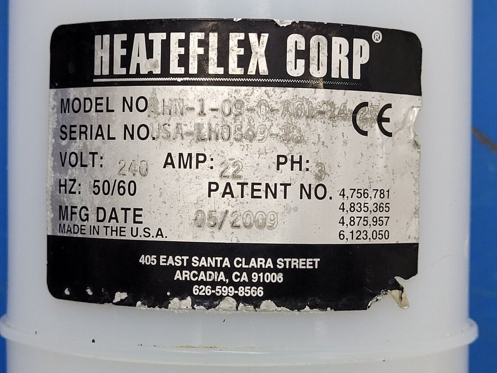 Heateflex LHN-1-09-0-A01-24-23 Ultra Pure In-line Fluid Acid Heater PVDF/PFA 9kW