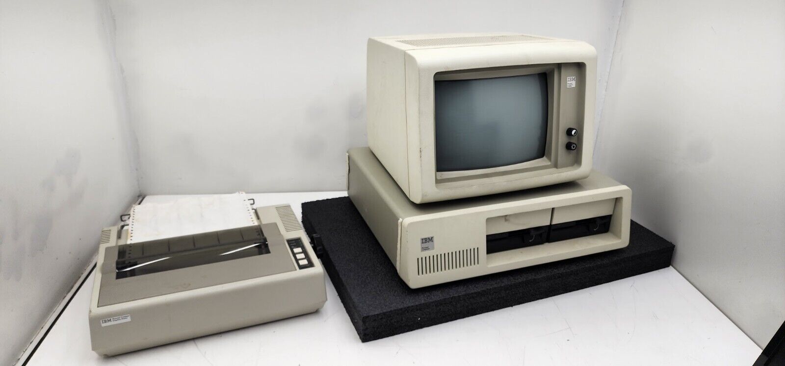 IBM 5150 5151 5152 PC CRT Printer Combo Powers On HardCard HDD Cut Cords