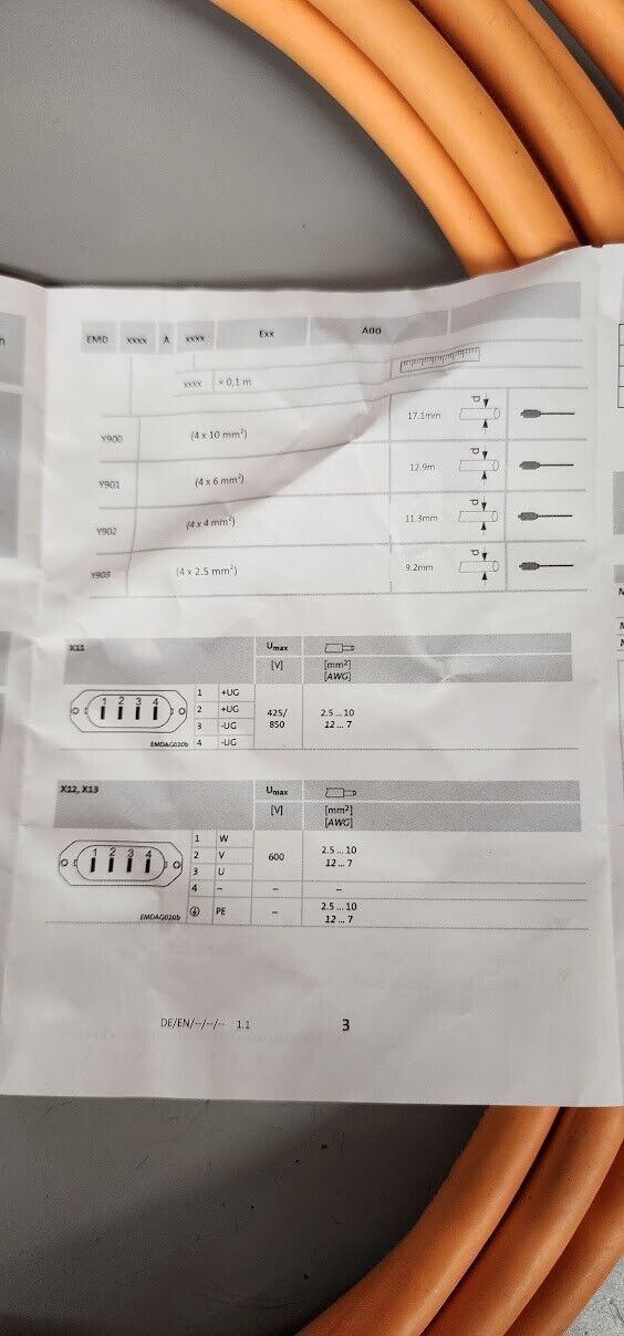 Bucher Mobile Drives EMDY905A0050E25A00 Automotive Power Cable