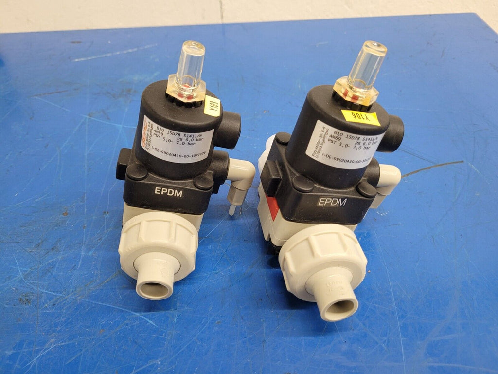 Lot of 7x Gemu Typ 610 Pneumatic Diaphragm Valve DN 15 4-7bar EPDM FPM