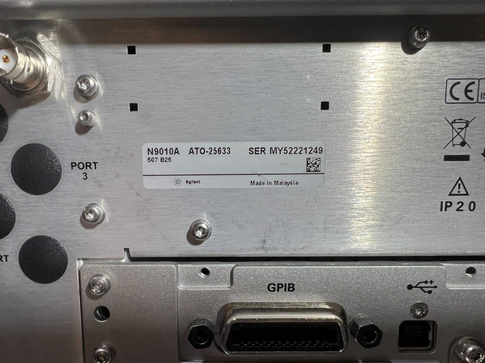Agilent Keysight N9010A Opt 507 B25 10hz - 7GHz EXA Signal Spectrum Analyzer