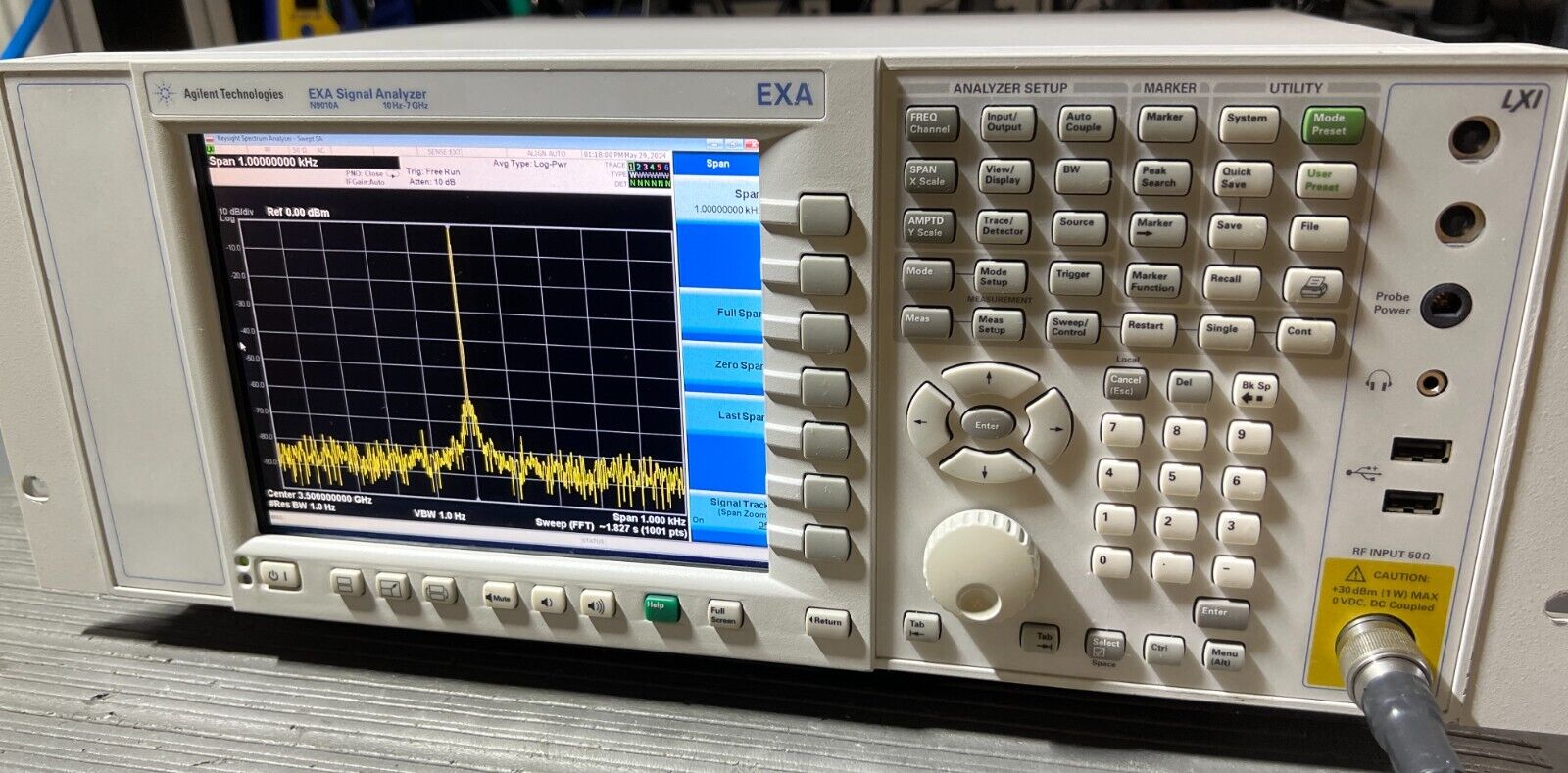 Agilent Keysight N9010A Opt 507 B25 10hz - 7GHz EXA Signal Spectrum Analyzer