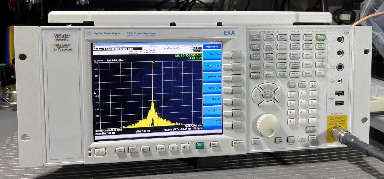 Agilent Keysight N9010A Opt 507 B25 10hz - 7GHz EXA Signal Spectrum Analyzer