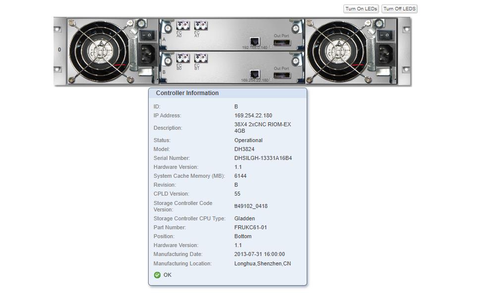 Dot Hill Smart Array MSA 1050 SAN 2x FC Controller 81-00000078-00-01 Tested A