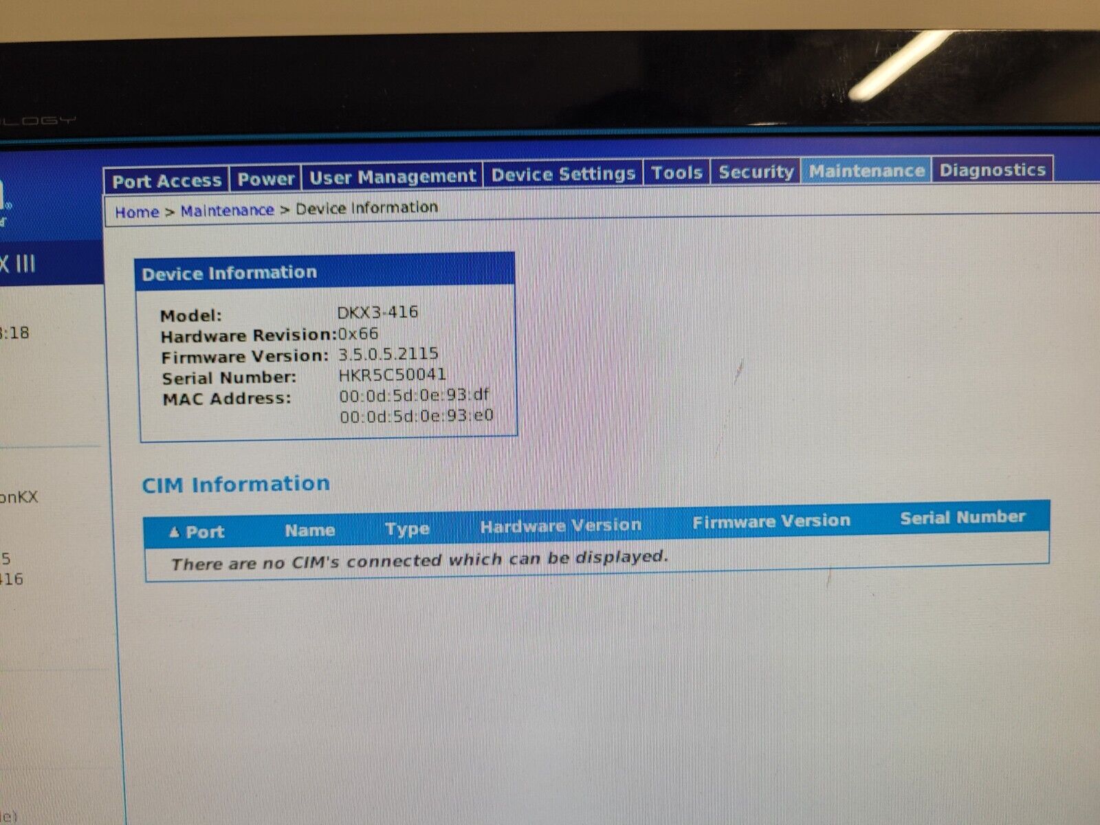 Raritan Dominion KX III DKX3-416 16-Port KVM Over IP Switch Tested Working