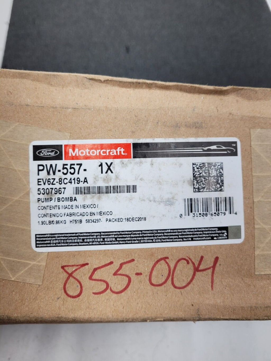 Fomoco PW-557 Engine Water Pump Assembly Battery EV BEV Ford Focus 2014-2018