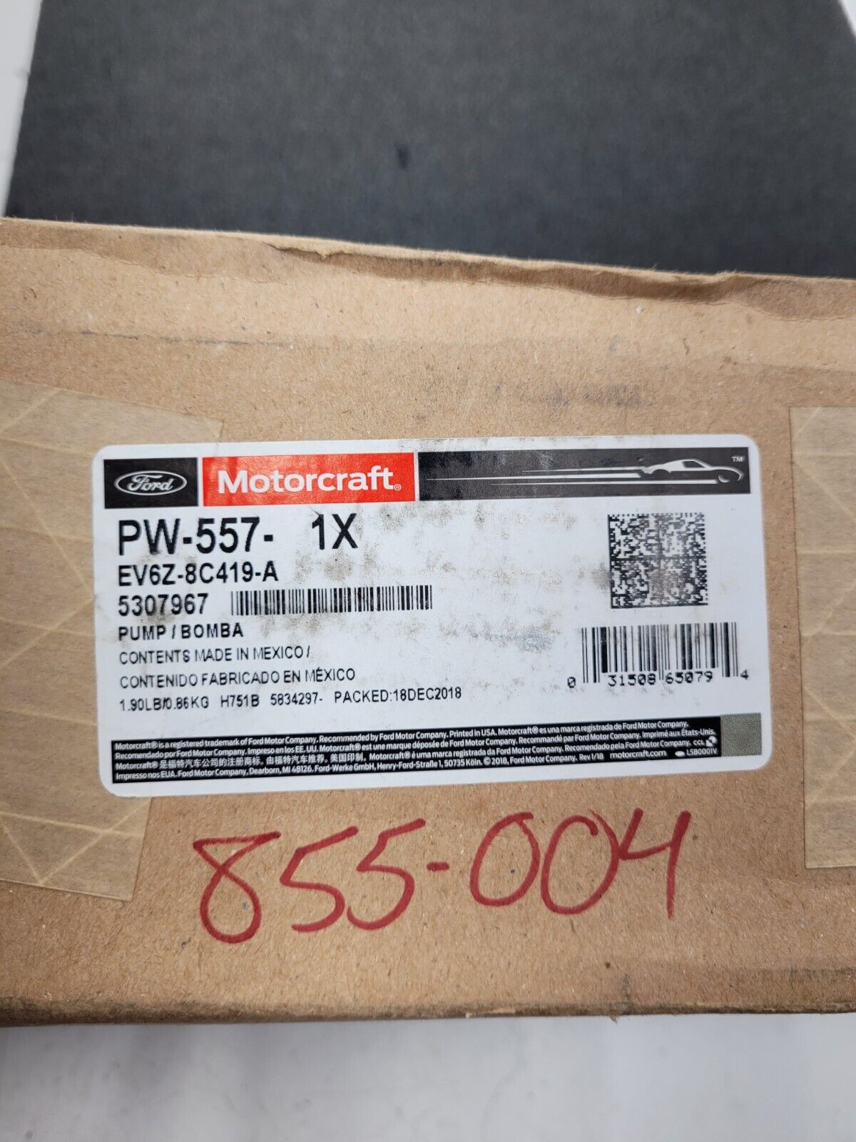 Fomoco PW-557 Engine Water Pump Assembly Battery EV BEV Ford Focus 2014-2018