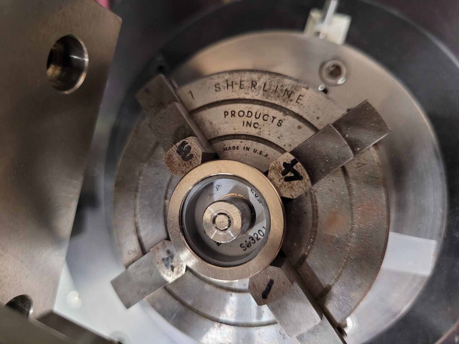 Precitech Air Bearing Spindle Sherline 4 Jaw Chuck Run Out Test Bed Granite Base