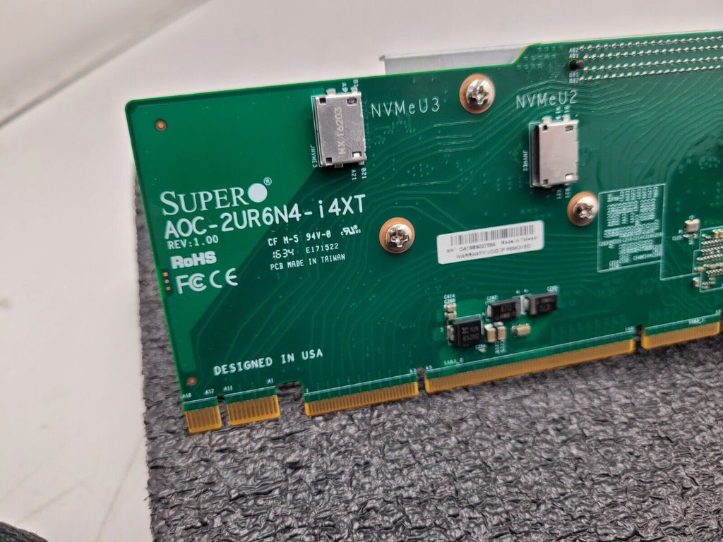 2x SuperMicro Riser Boards and 8x OCuLink Cables AOC-2UR6N4-i4XT and RSC-U2N4-6