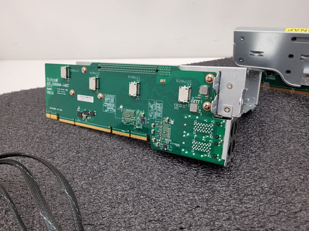 2x SuperMicro Riser Boards and 8x OCuLink Cables AOC-2UR6N4-i4XT and RSC-U2N4-6