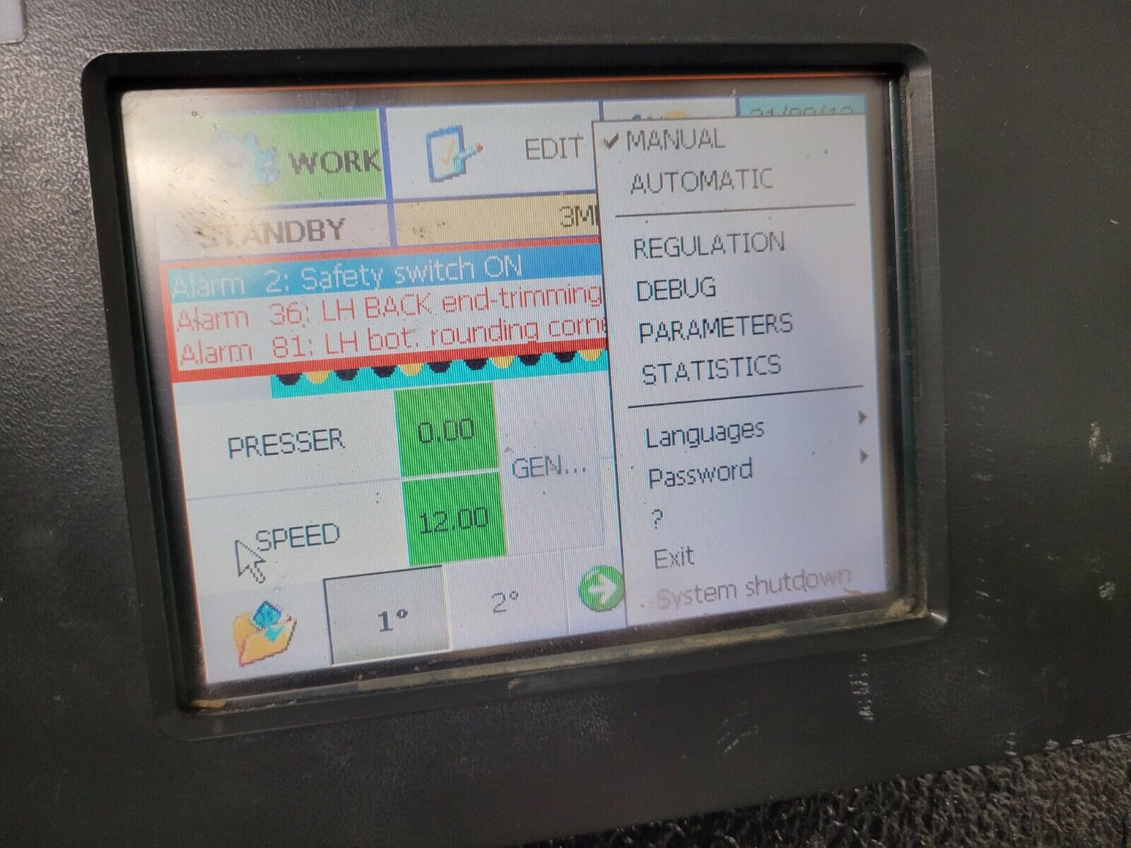 CNI Edge Bander Polymac Akron 440 Operator Interface HMI Panel Working Pull