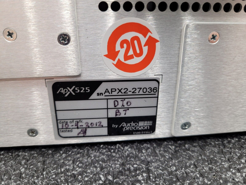 Audio Precision APX-525 Audio Analyzer Digital I/O Bluetooth and 2x Analog Input