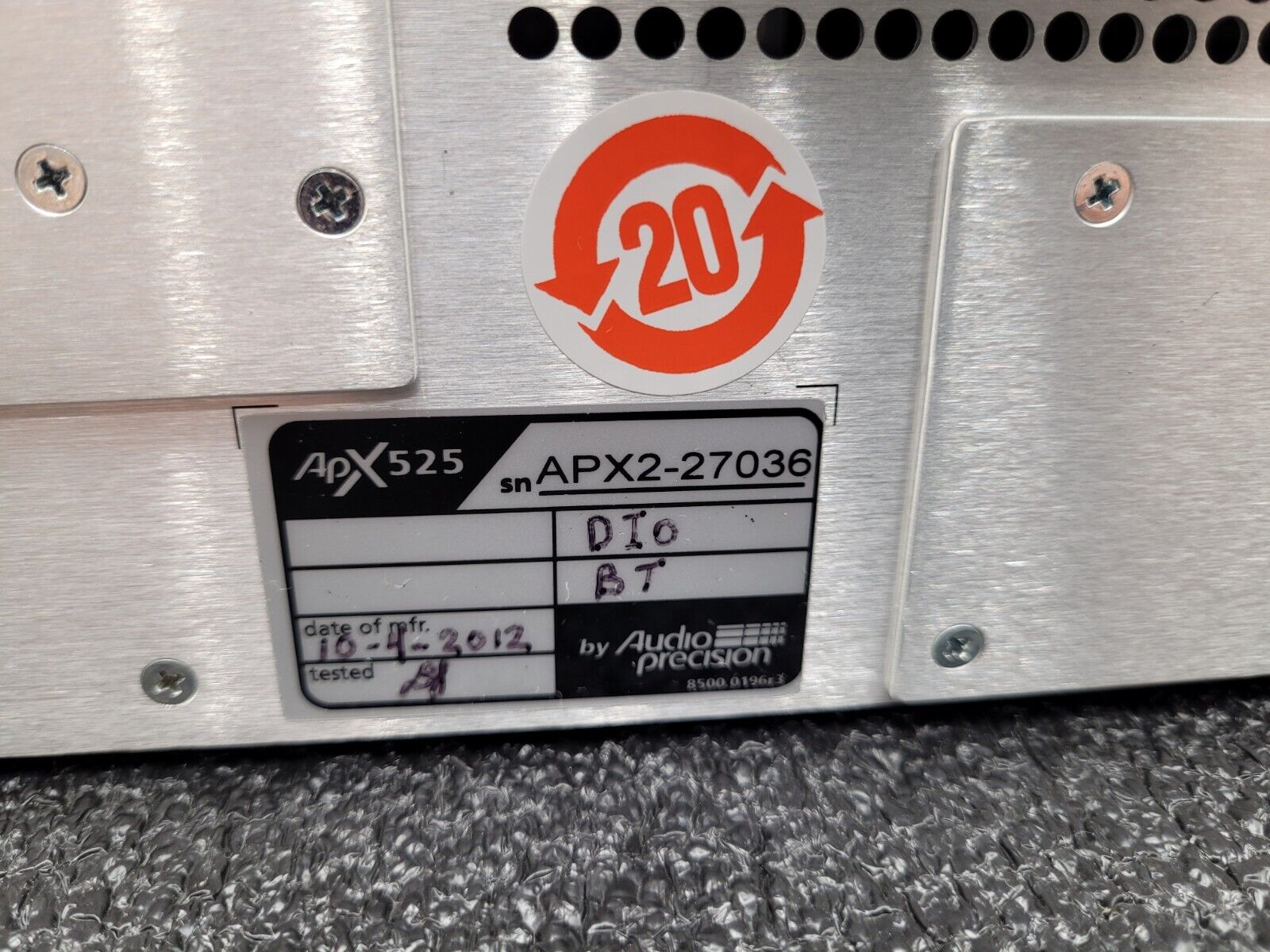 Audio Precision APX-525 Audio Analyzer Digital I/O Bluetooth and 2x Analog Input