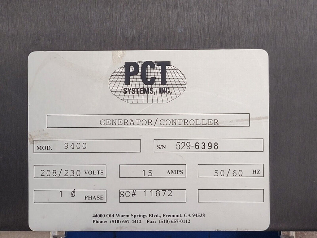 PCT Systems 9400 Megasonic HyperClean Ultrasonic Generator Parts/Repair