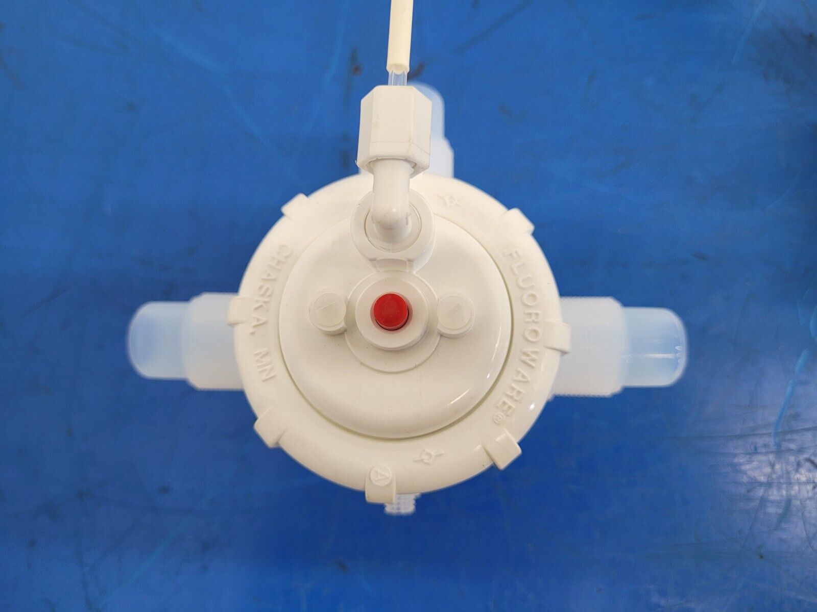 Lot of 4x Pnuematic Fluoroware Diaphragm 3-Way Valve 3/4" Flaretek 202-158-01