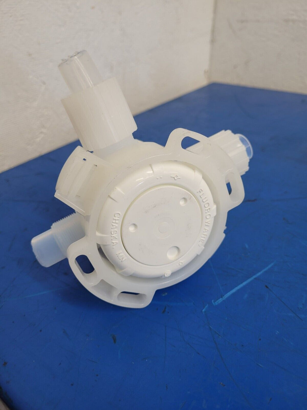 Lot of 4x Pnuematic Fluoroware Diaphragm 3-Way Valve 3/4" Flaretek 202-158-01