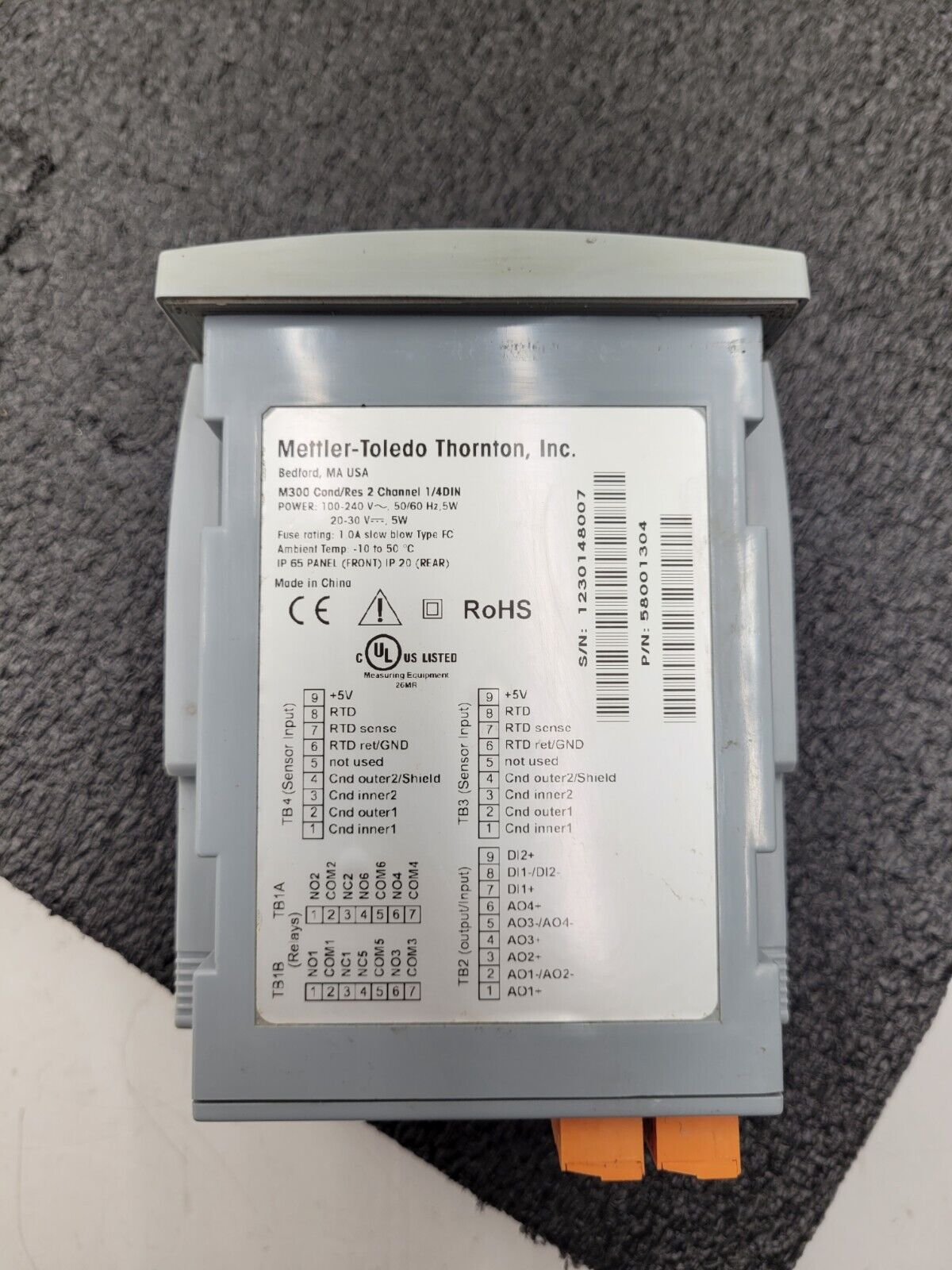Mettler Toledo Thornton M300 PID Process Controller PLC Cond/Res 2 Ch 1/4 DIN