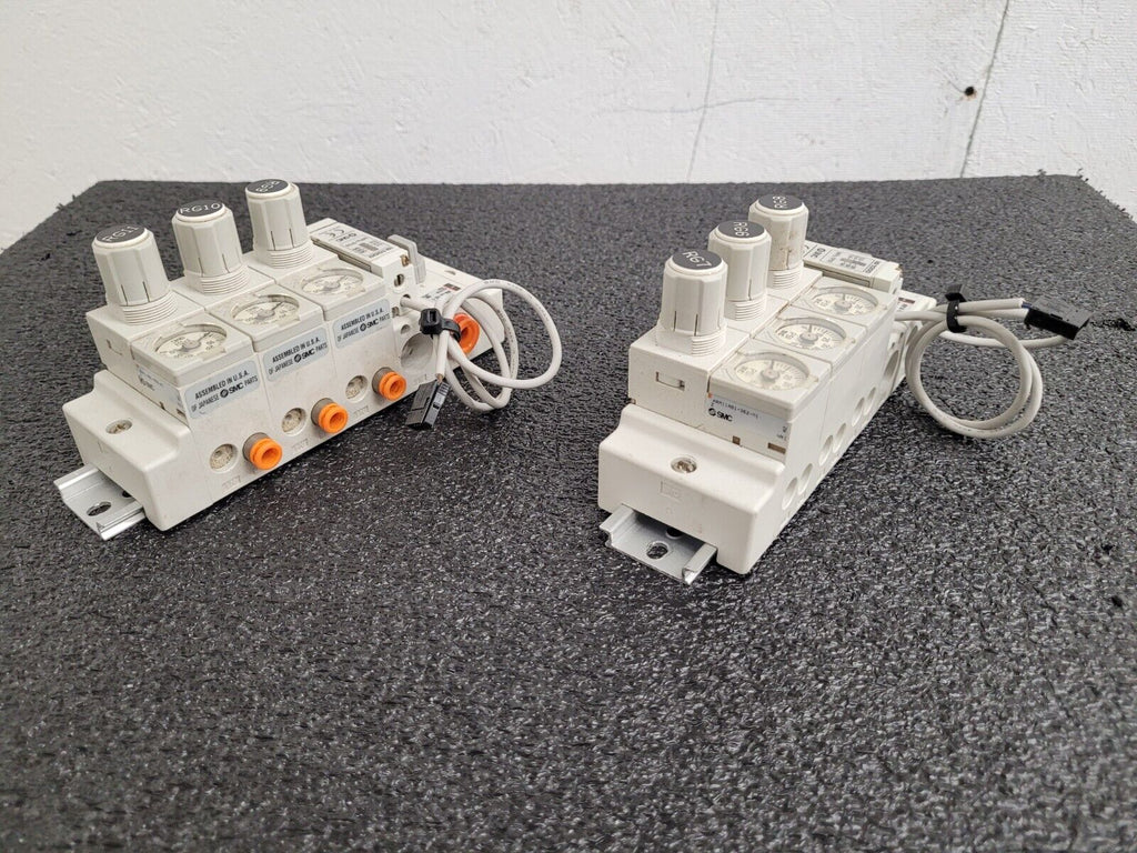 2x SMC DIN Rail Mount Pressure Regulator Blocks 6x regulators ARM11CB0-R00-A1Z