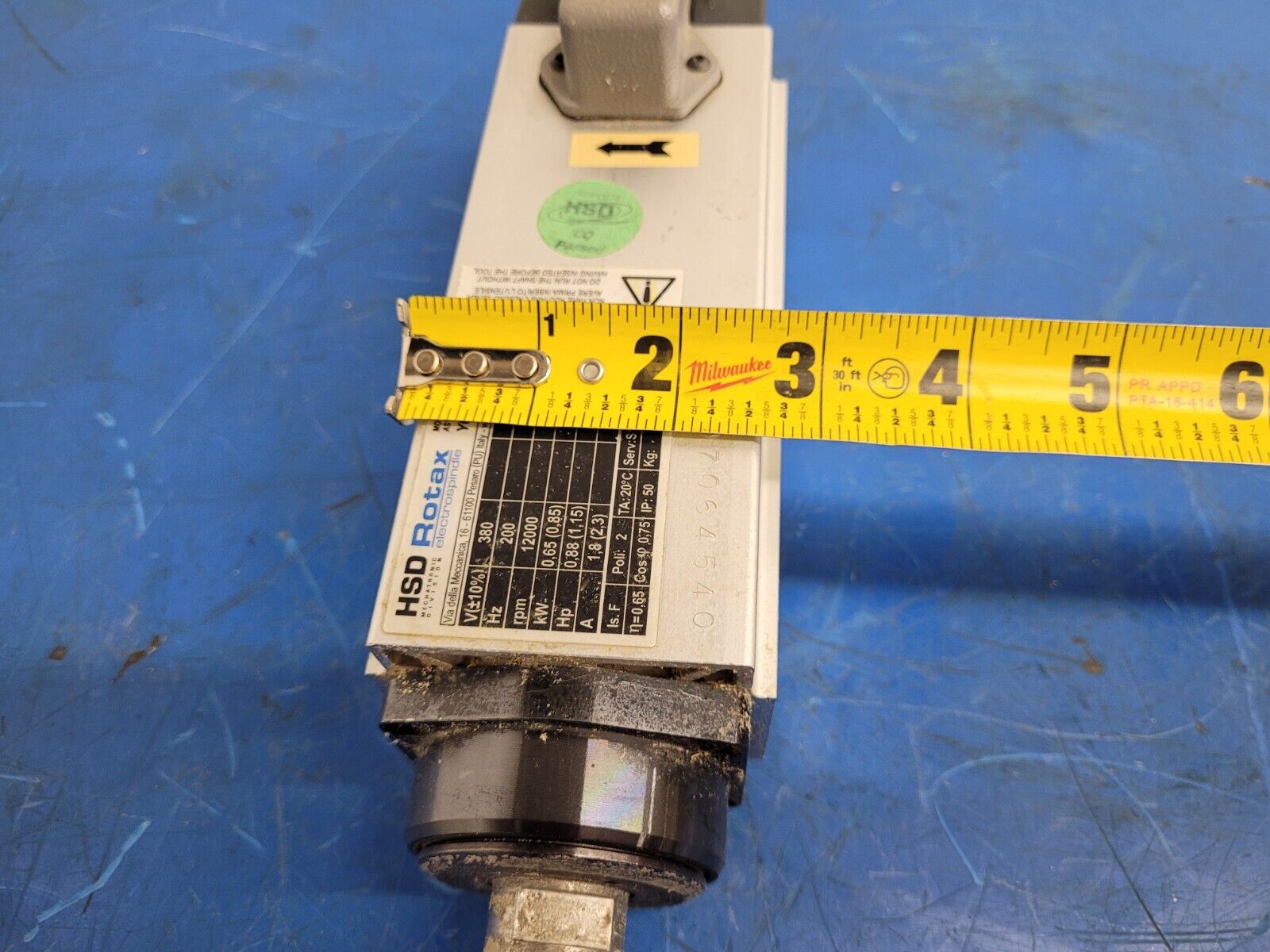 HSD Rotax Spindle Motor AT/MT 1055-090 12000 rpm Polymac Akron 440 Spins ok B