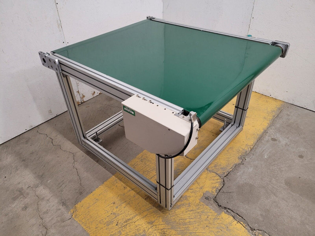 Custom Flat Belt Oriental Motor Driven Conveyor 32" W 42" Long Extruded Frame B