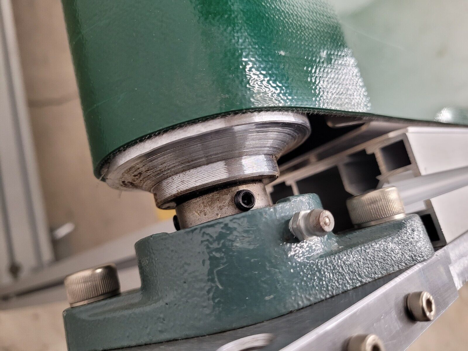 Custom Flat Belt Oriental Motor Driven Conveyor 32" W 42" Long Extruded Frame B