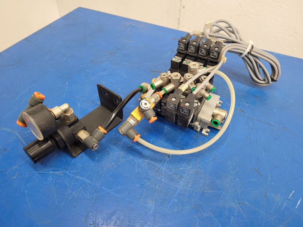 Pneumax Pneumatic Solenoid 4 Valve N338.ROE-8 Manifold 24VDC 145 PSI Unit C