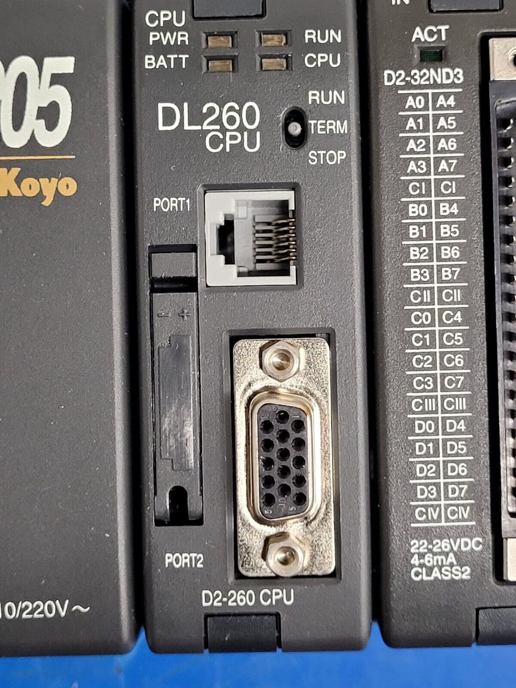 Koyo Direct Logic Automation Direct D2-260 CPU F2-04RTD F2-08AD-1 F2-02DAS-1