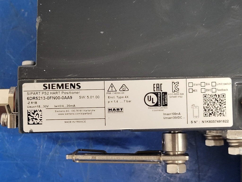Siemens 6DR5213-0FN00-0AA9 SIPART PS2 Hart Smart Electropneumatic Positioner