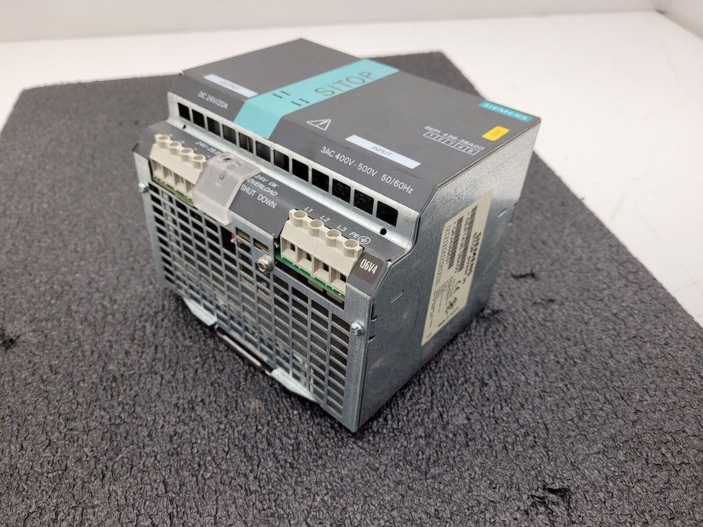 Siemens 6EP1436-3BA00 SITOP Power 20 Din-Rail Power Supply 480VAC to 24VDC 20A