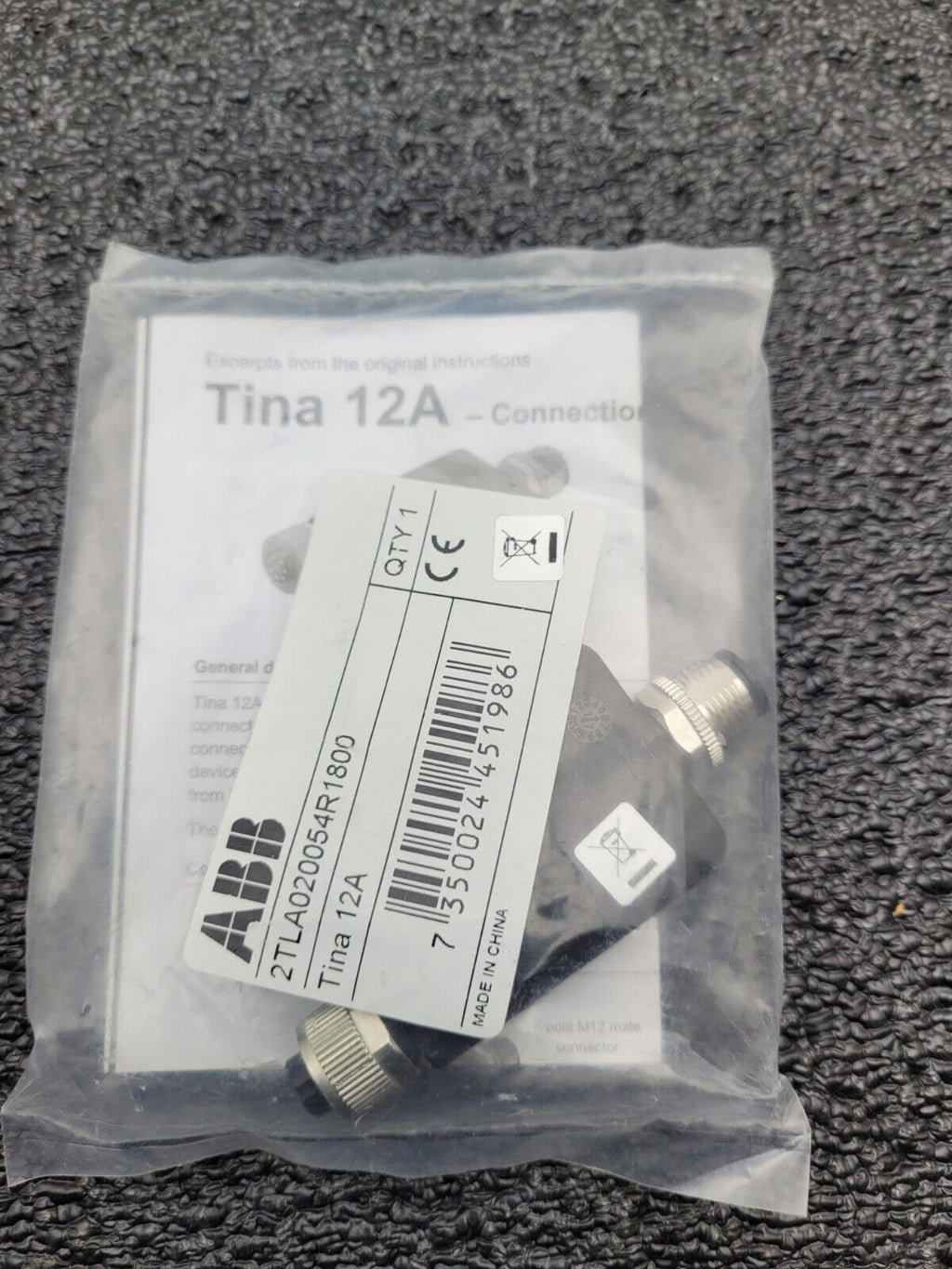 ABB Connection Block Tina 12A 2TLA020054R1800 OVP 2x M12 8-pole F to 1x M12 M