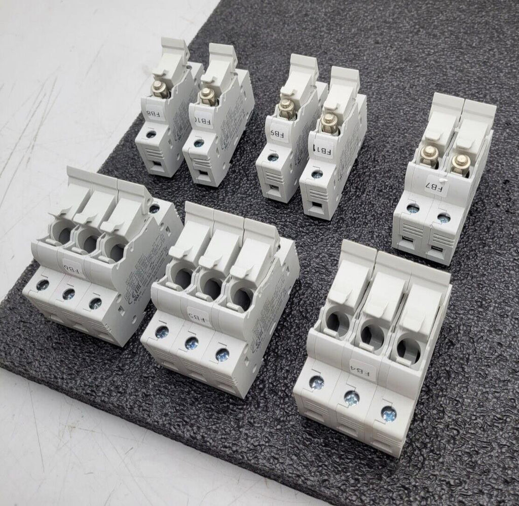 Lot of 8 ETI Fuse Holder EFD 10 1p 10 x 38 002540001 DIN Rail 3, 2 and 1 Unit