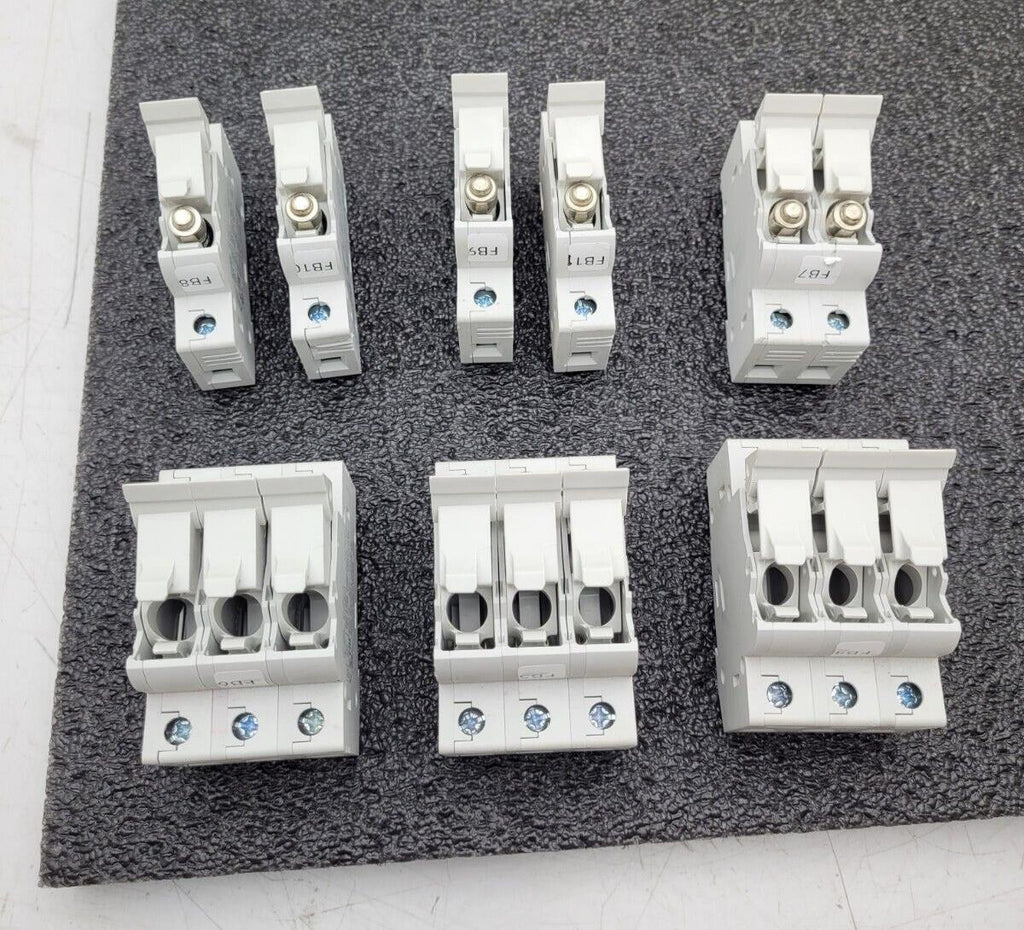 Lot of 8 ETI Fuse Holder EFD 10 1p 10 x 38 002540001 DIN Rail 3, 2 and 1 Unit