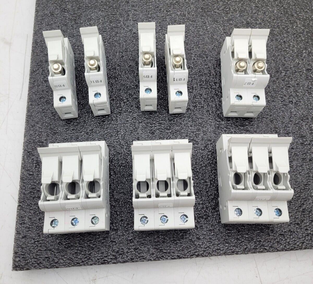 Lot of 8 ETI Fuse Holder EFD 10 1p 10 x 38 002540001 DIN Rail 3, 2 and 1 Unit