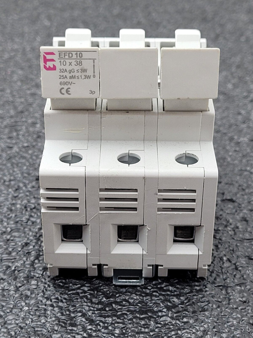 Lot of 8 ETI Fuse Holder EFD 10 1p 10 x 38 002540001 DIN Rail 3, 2 and 1 Unit