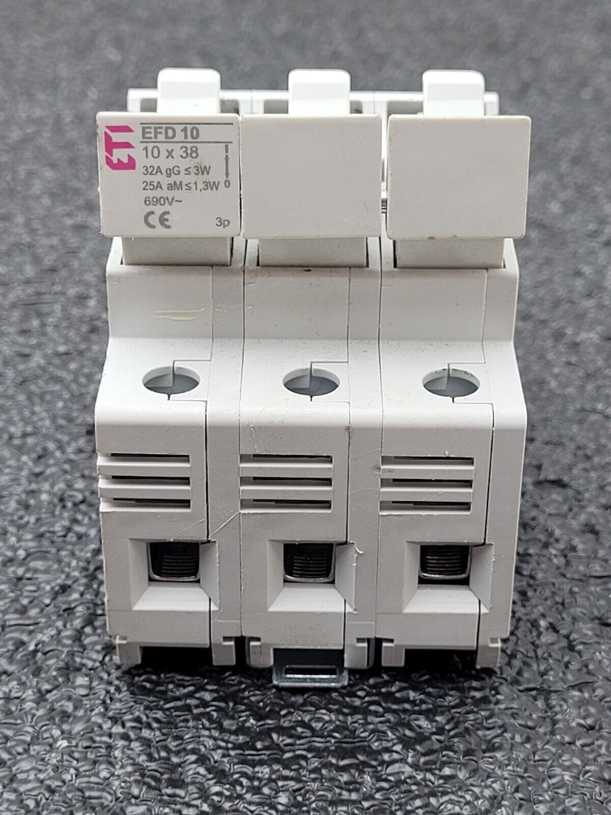 Lot of 8 ETI Fuse Holder EFD 10 1p 10 x 38 002540001 DIN Rail 3, 2 and 1 Unit